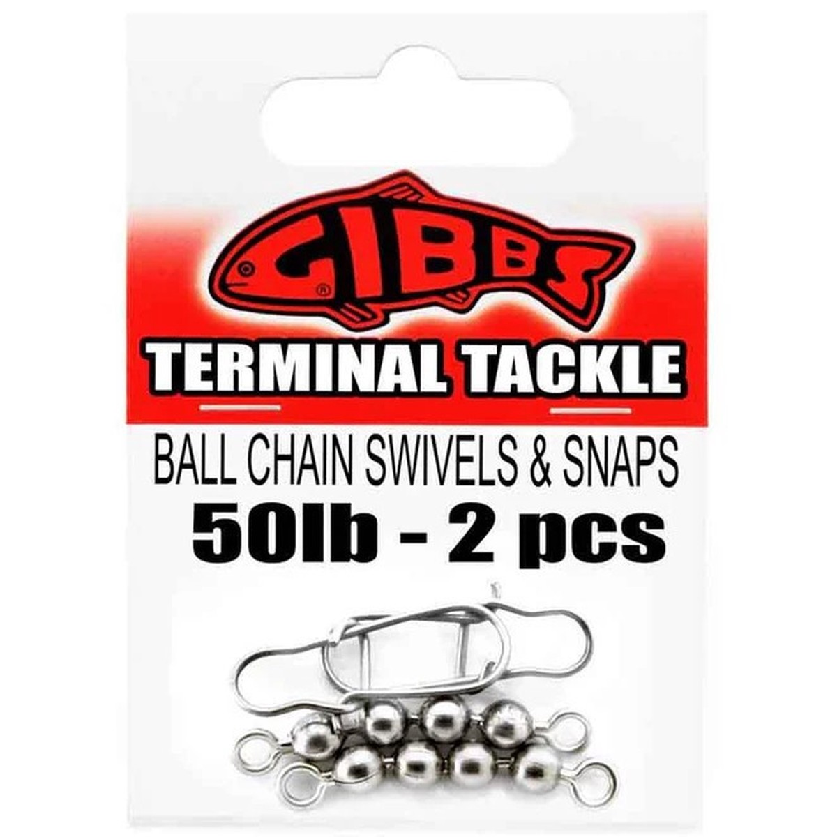 Gibbs Ball Chain Swivel with snaps 75lb 2 Piece