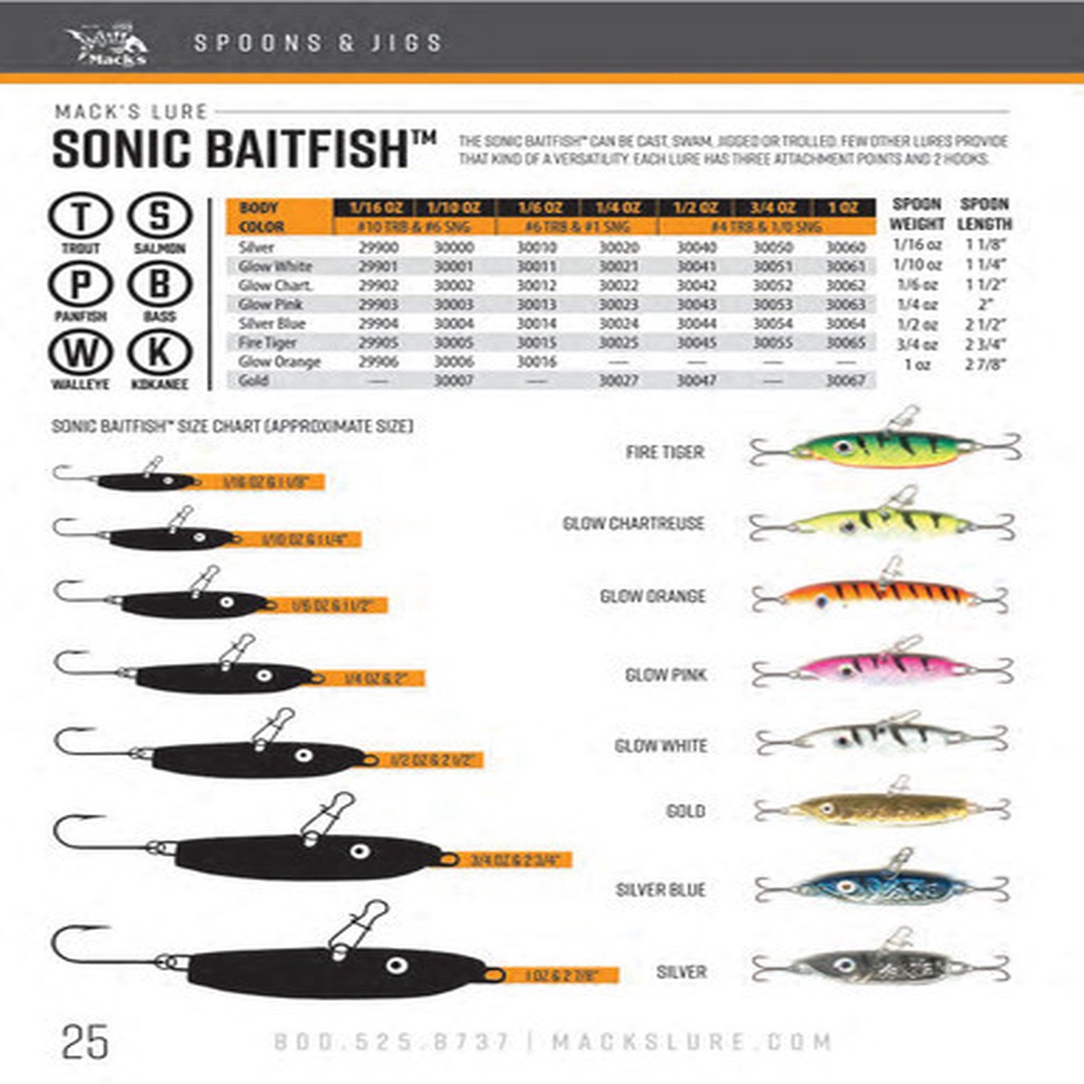 Macks Sonic Baitfish Jigging Spoon