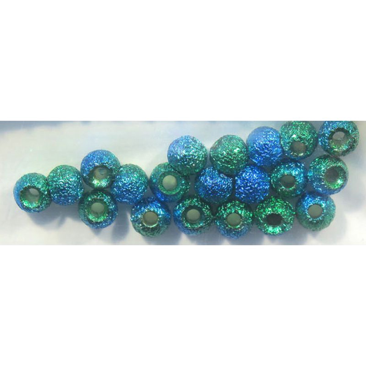 Gritty Brass Beads - Peacock