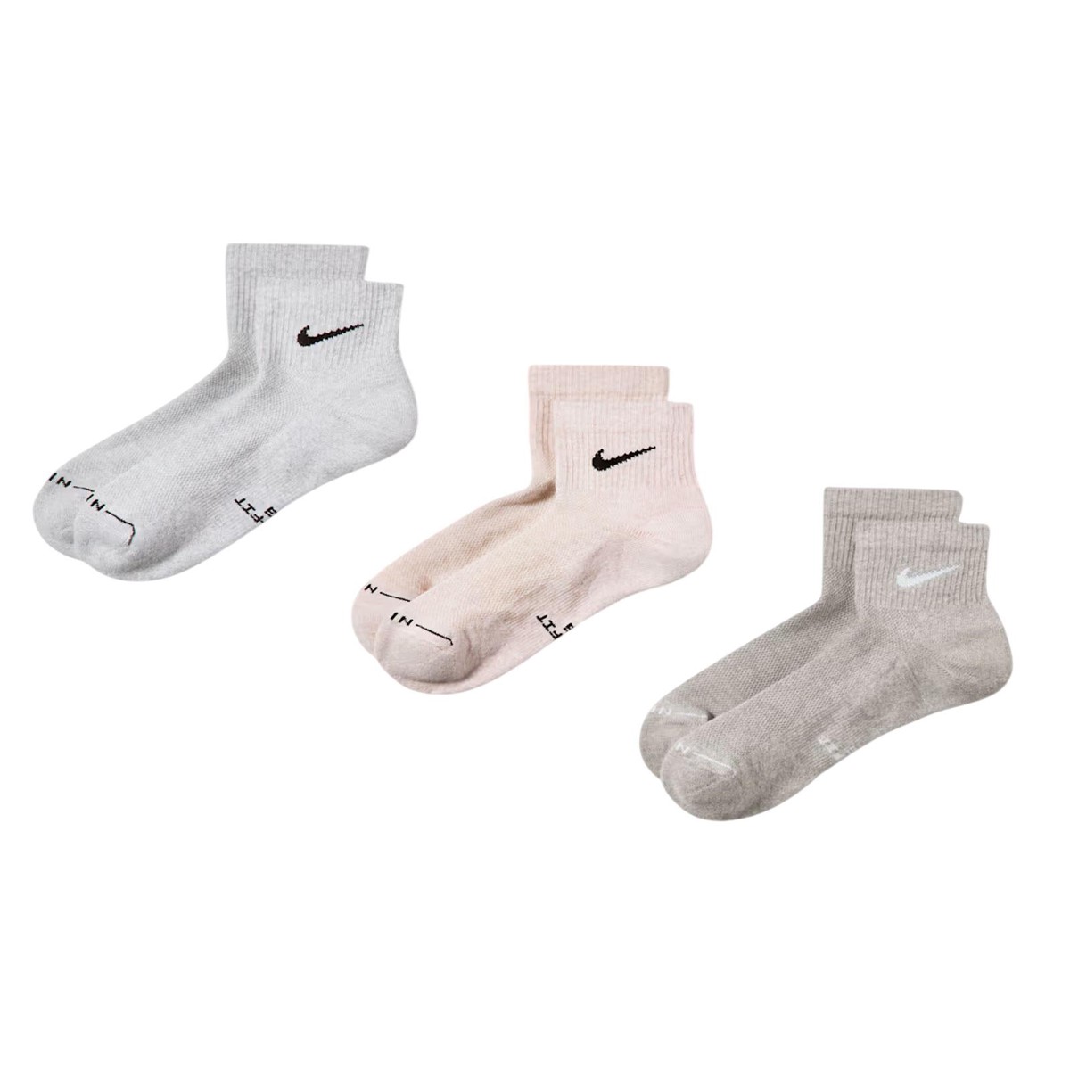 Calze Everyday Elevated 3-Pack - Beige/Rosa/Grigio