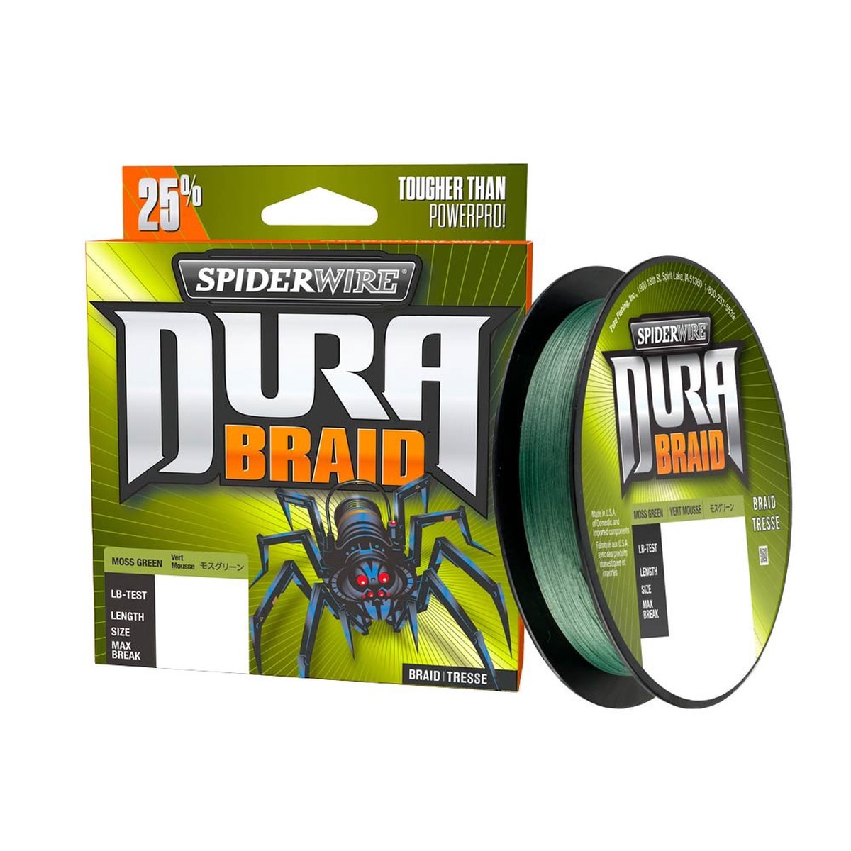 SpiderWire Durabraid Braid 275m Moss Green